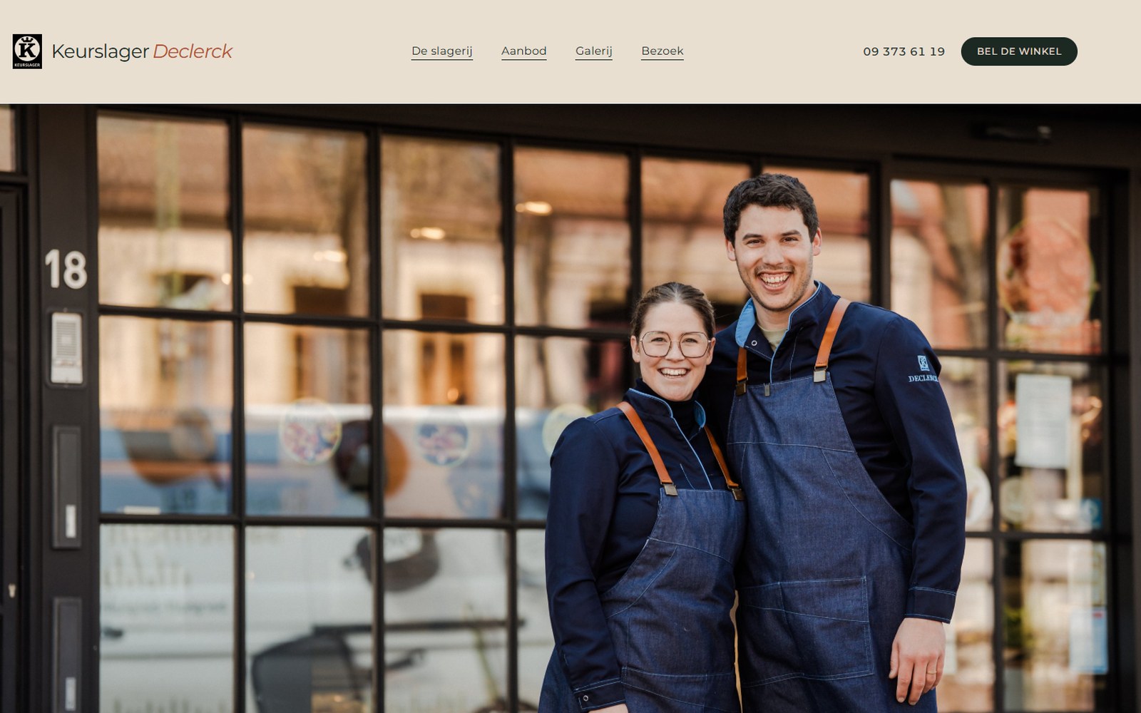 Screenshot van keurslager-declerck-site.vercel.app