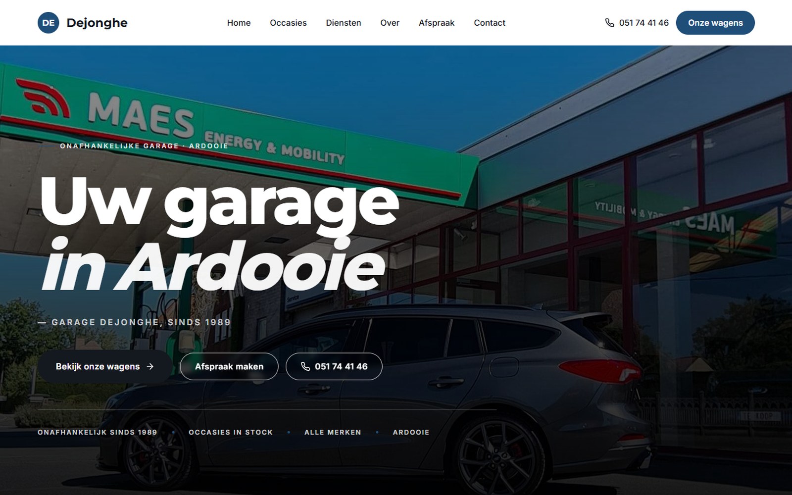 Screenshot van garage-dejonghe-ardooie-site.vercel.app