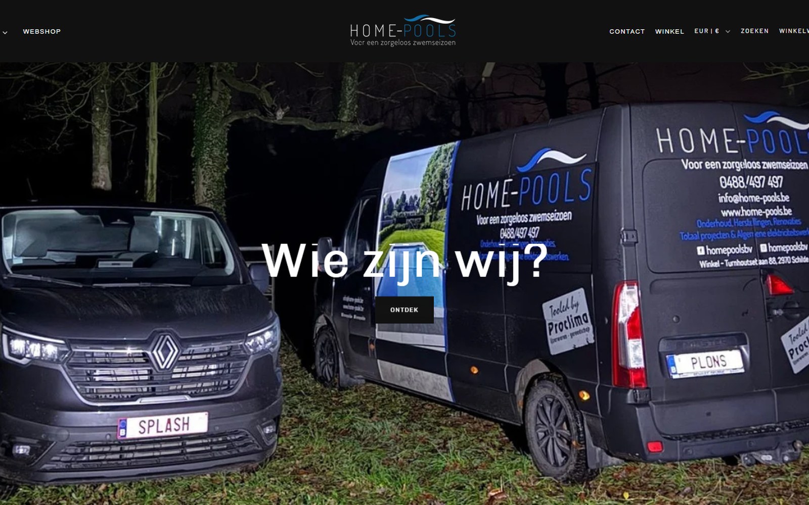 Screenshot van www.home-pools.be